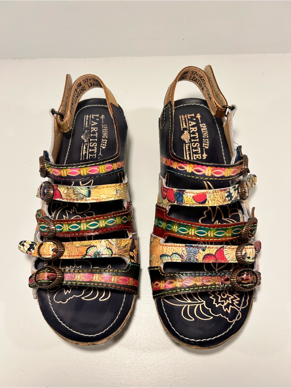 L’Artiste by Spring Step Taffyta Butterfly Leather Sandals Women’s EU 37 Boho